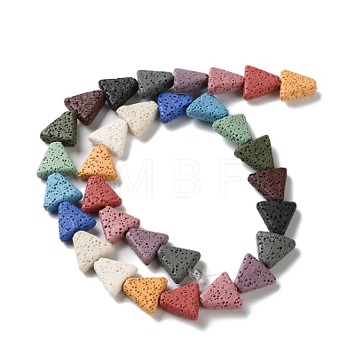 Triangle Dyed Natural Lava Rock Beads Strands G-O126-04A-01-1