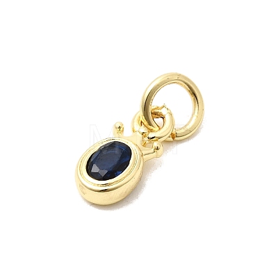 Brass Cubic Zirconia Charms KK-G554-01A-03-1