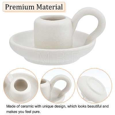 2Pcs 2 Style Ceramic Candle Holder DJEW-GA0001-29-1