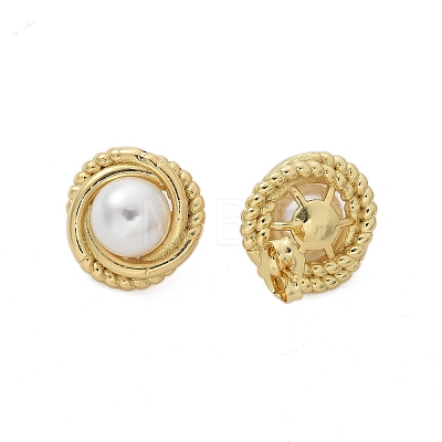 Brass Stud Earrings EJEW-R016-18G-1