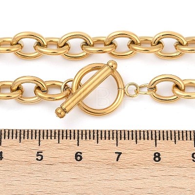 304 Stainless Steel Chunky Cable Chain Necklaces for Women NJEW-Z072-02G-1