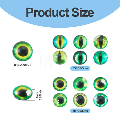 70Pcs 2 Styles Glass Cabochons GLAA-TADJ0001-18B-1