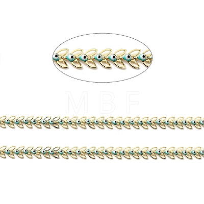 Handmade Brass Leaf Link Chain CHC-G017-08G-1