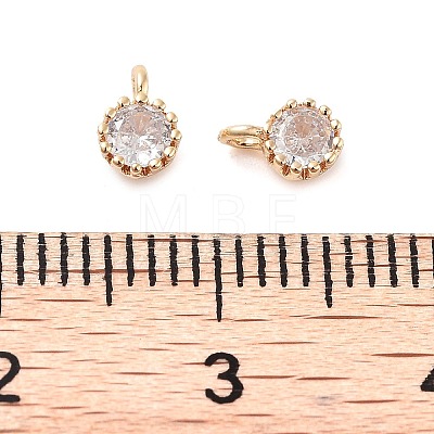 Brass Micro Pave Cubic Zirconia Charms KK-U028-19G-01-1