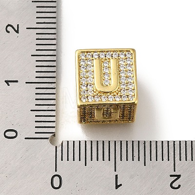 Brass Cubic Zirconia Beads KK-Q818-01U-G-1