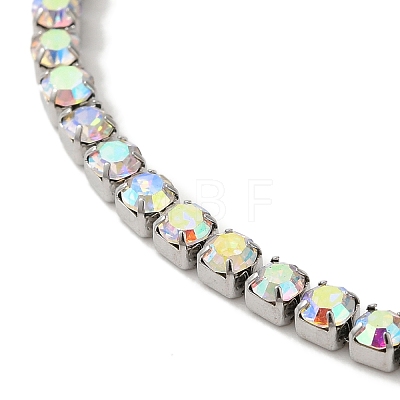 304 Stainless Steel Rhinestone Cup Chain Bracelets BJEW-S002-01F-1