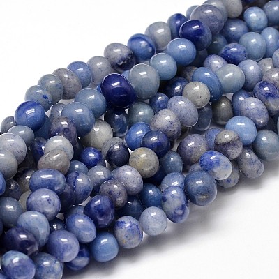 Dyed & Heated Natural Blue Aventurine Gemstone Nuggets Bead Strands G-J337-47-1