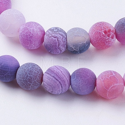 Natural Weathered Agate Beads Strands G-G589-6mm-06-1