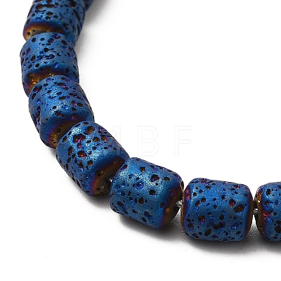 Electroplated Natural Lava Rock Beads Strands G-G984-16C-1