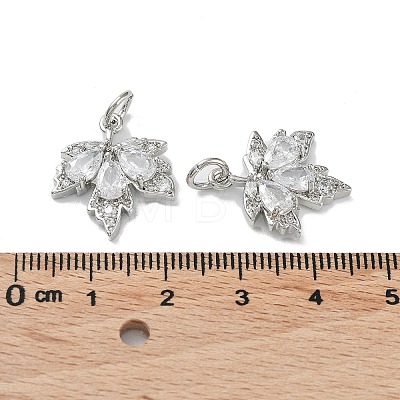 Rack Plating Brass Clear Cubic Zirconia Pendants KK-B078-02P-01-1