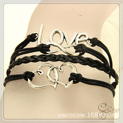 Suede Cord Knitted Multi-strand Bracelets WGDC426-13-1