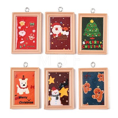 Christmas Opaque Resin Pendants RESI-I350-03-1