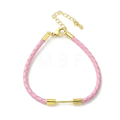 3MM Braided Round Imitation Leather Cord Bracelet Making MAK-S075-01G-R-1