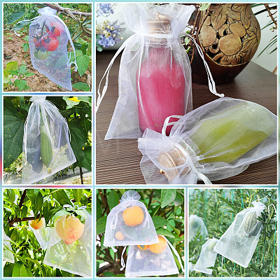 100pcs Large Organza Pouches Portable Shoes Bag Travel Storage Drawstring Bags OP-SP0001-03D-01-1