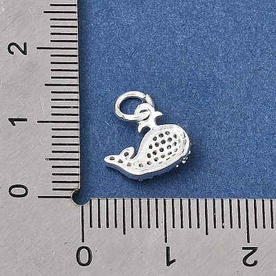 Brass Micro Pave Clear Cubic Zirconia Charms KK-D110-08B-S-1