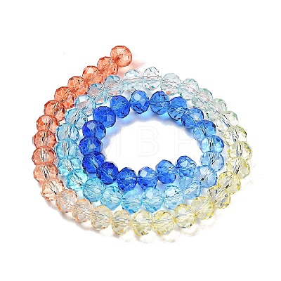 Transparent Painted Glass Beads Strands X1-DGLA-A034-T6mm-A13-1
