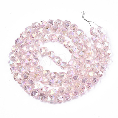 Electroplate Transparent Glass Beads Strands X-EGLA-T019-06N-1