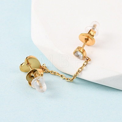 304 Stainless Steel Heart Stud Earring & Hoop Earring Sets EJEW-K268-93G-01-1-1