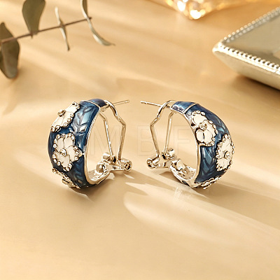 Brass Enamel Stud Earrings WGF4C53-01-1