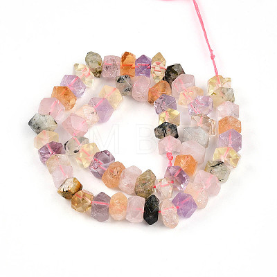 Natural Amethyst & Citrine & Rose Quartz & Prehnite Beads Strands G-N347-09A-12-1