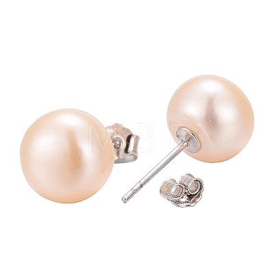 Valentine Presents for Her 925 Sterling Silver Ball Stud Earrings EJEW-D029-9mm-1-1