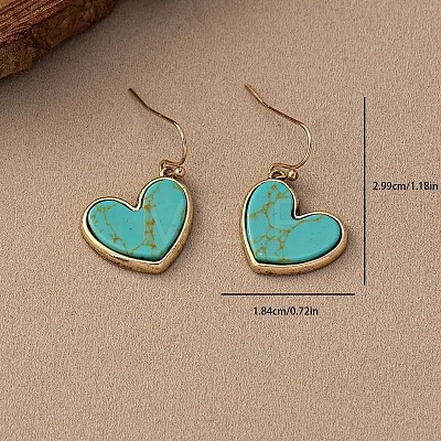 Alloy & Synthetic Turquoise Dangle Earrings FS-WGB9754-02-1