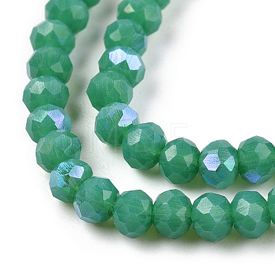 Electroplate Opaque Solid Color Glass Beads Strands EGLA-A034-P2mm-L25-1