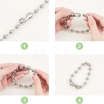 Unicraftale 304 Stainless Steel Ball Chain Bracelets and Necklaces Jewelry Sets SJEW-UN0001-01P-1