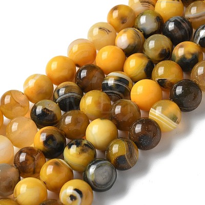 Natural Agate Beads Strands G-NH0001-G07-01-1