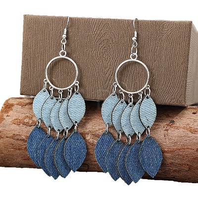 Imitation Leather & Zinc Alloy Dangle Earrings WG32886-01-1