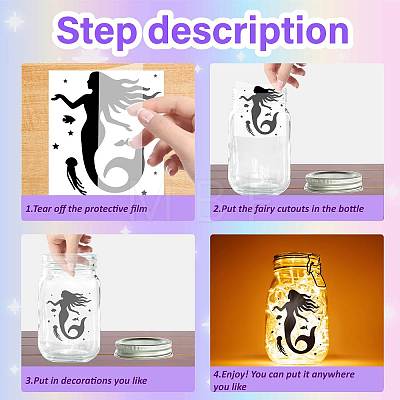 PVC Lamp Film for DIY Colorful Light Hanging Lamp Frosted Glass Jar DIY-WH0408-021-1