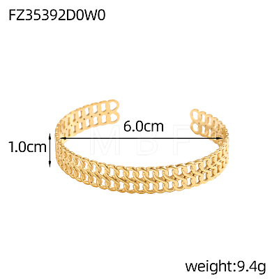 304 Stainless Steel Cuff Bangles STAS-OY006-79G-1