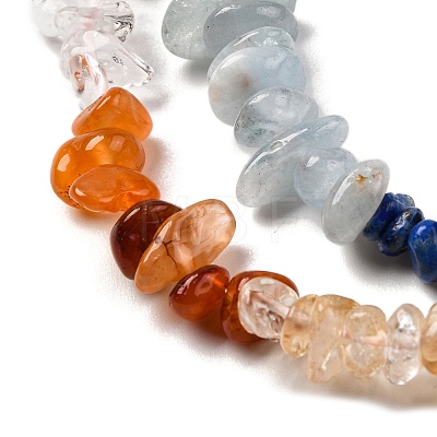 Natural Quartz Crystal & Carnelian & Citrine & Green Aventurine & Aquamarine & Lapis Lazuli & Amethyst Beads Strands G-L610-A13-01-1