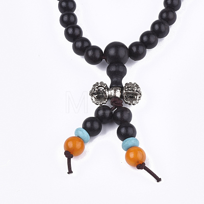 4-Loop Wrap Style Buddhist Jewelry BJEW-T009-08-1