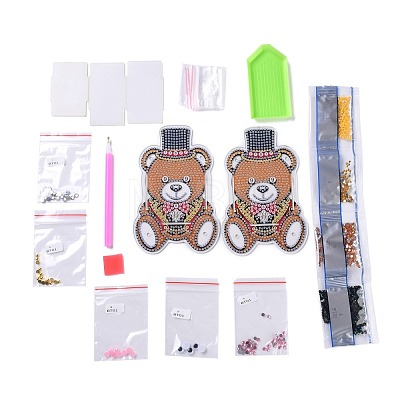 5D DIY Bear Pattern Animal Diamond Painting Pencil Cup Holder Ornaments Kits DIY-C020-06-1