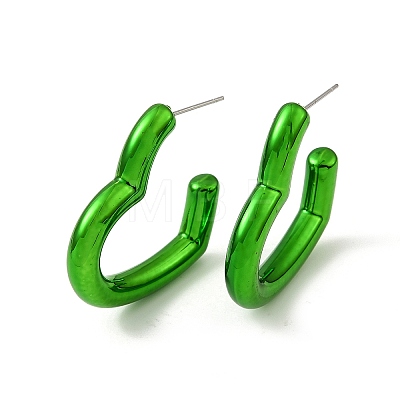 Heart Acrylic Stud Earrings EJEW-P251-15-1