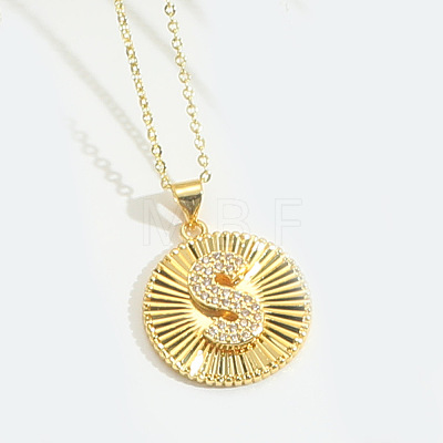 Brass Micro Pave Cubic Zirconia Necklaces FS-WG1D774-19-1