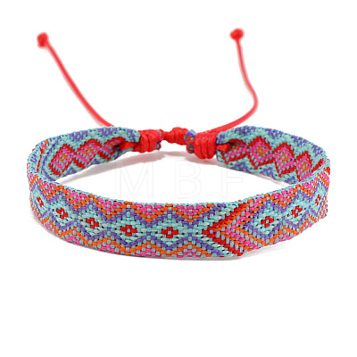 Cotton Braided Rhombus Cord Bracelet PW-WG48792-01-1