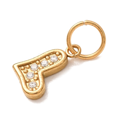 304 Stainless Steel Micro Pave Clear Cubic Zirconia Charms CU-CBAB6EC-22G-1