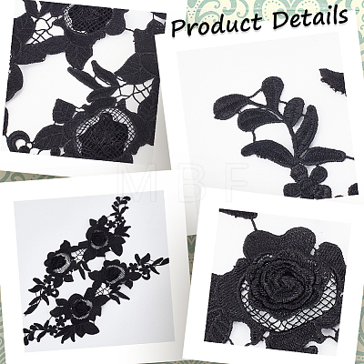 Flower Shape Computerized Embroidery Water Soluble Appliques FIND-WH0136-56-1