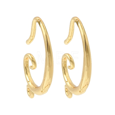 Brass Earring Hooks KK-Z154-15G-1