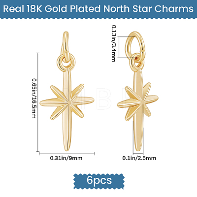 6Pcs Brass Pendants KK-BBC0026-01G-1