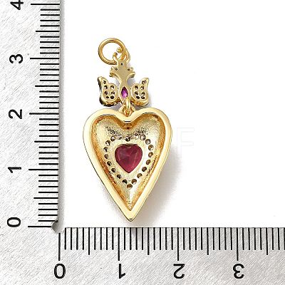 Brass Rhinestone Pendants KK-V002-05G-1