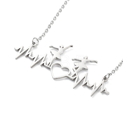 304 Stainless Steel Pendant Necklaces for Women NJEW-C020-01P-1