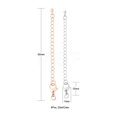 6 Pcs Long-Lasting Plated Brass Chain Extender KK-FS0001-04-1