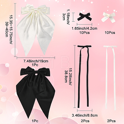 6 Styles Bowknot Polyester Hair Barrettes PHAR-SP0001-22A-1
