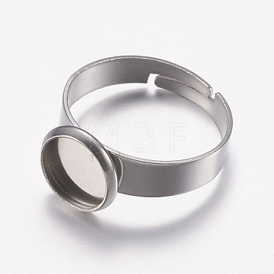 Tarnish Resistant Adjustable 304 Stainless Steel Finger Rings Components STAS-I097-037A-P-1