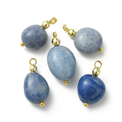 Natural Blue Aventurine(Dyed & Heated) Pendants PALLOY-JF05381-1