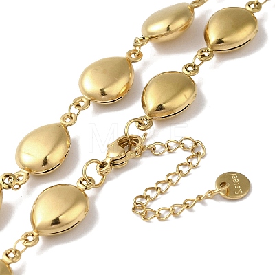 304 Stainless Steel Teardrop Link Necklaces NJEW-I126-05G-1