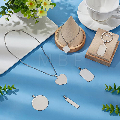 Stainless Steel Stamping Blank Tag Pendants STAS-BC0003-03-1